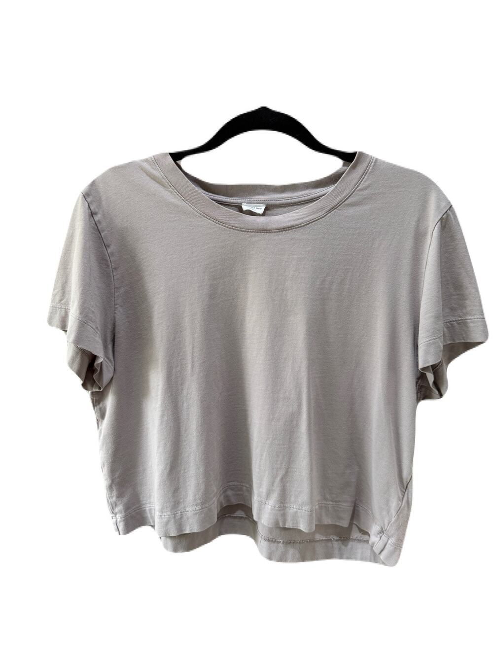Aritzia Sunday Best Womens Crewneck Baby Basic Tee Greige Short Sleeve size L
